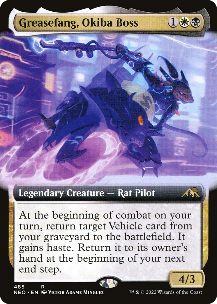 Greasefang, Okiba Boss (NEO-485) - Kamigawa: Neon Dynasty: (Extended Art) Foil