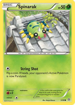 Spinarak 005/98 - Reverse Holofoil XY Ancient Origins - Common