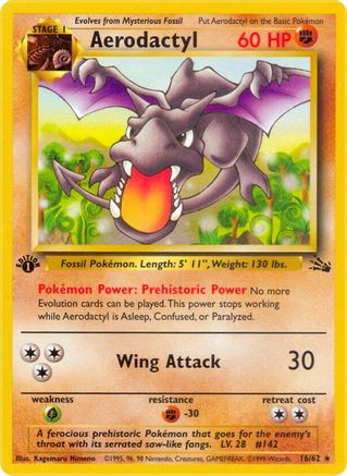 Aerodactyl (16) 016/62 - Unlimited Fossil - Rare