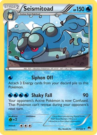 Seismitoad 035 - Reverse Holofoil XY BREAKpoint - Rare