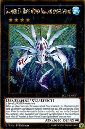 Number 37: Hope Woven Dragon Spider Shark (PGL3-EN007) - Premium Gold: Infinite Gold 1st Edition