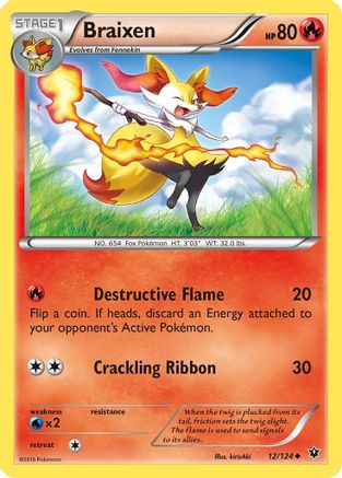 Braixen 012/124 XY Fates Collide - Uncommon