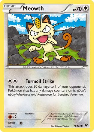 Meowth 074/124 XY Fates Collide - Common