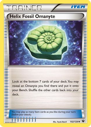 Helix Fossil Omanyte 102/124 XY Fates Collide - Uncommon