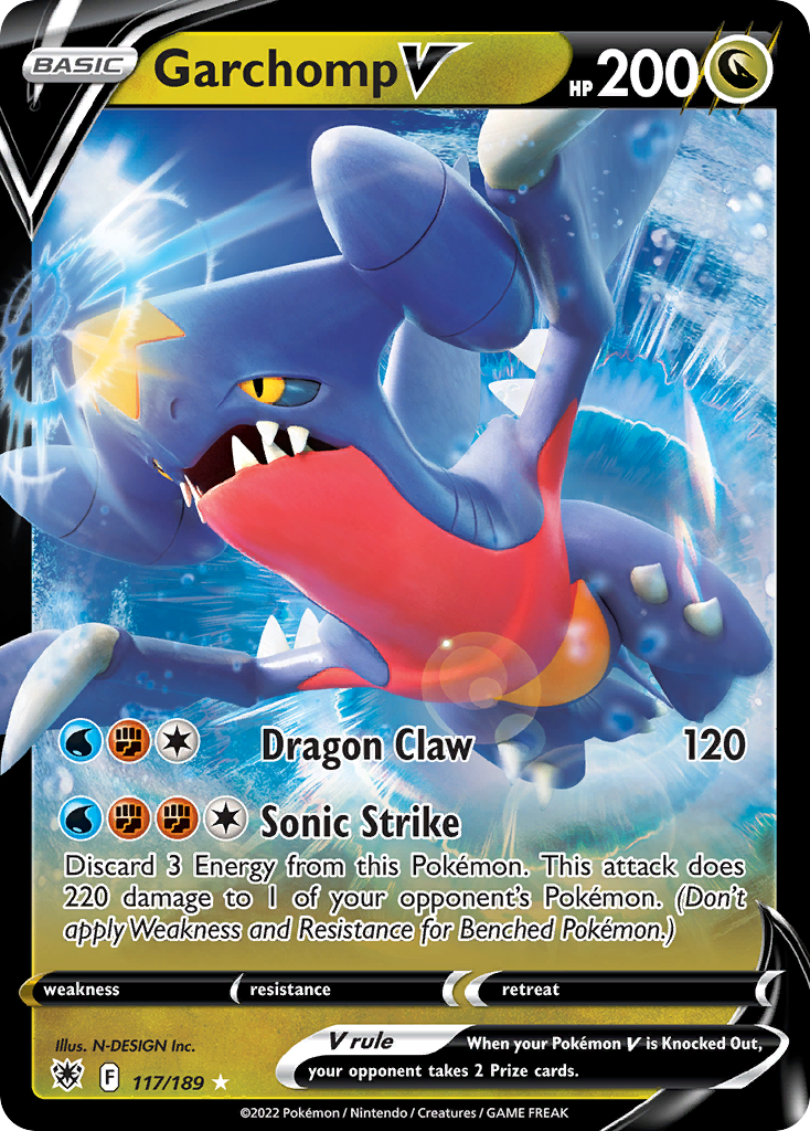 Garchomp V 117/189 - Holofoil SWSH10 Astral Radiance - Ultra Rare