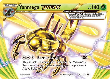 Yanmega BREAK 008/114 - Holofoil XY Steam Siege - Rare BREAK