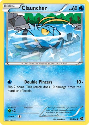 Clauncher 033/114 - Reverse Holofoil XY Steam Siege - Common