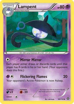 Lampent 049 - Reverse Holofoil XY Steam Siege - Uncommon
