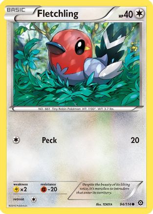Fletchling 094/114 - Reverse Holofoil XY Steam Siege - Common