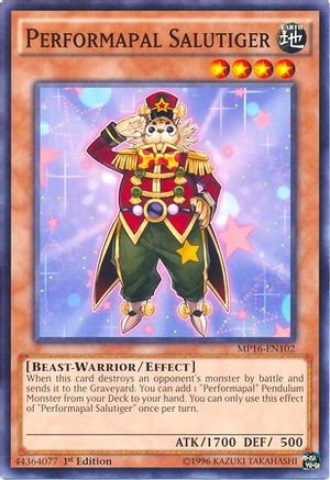 Performapal Salutiger (MP16-EN102) - 2016 Mega-Tins Mega Pack 1st Edition