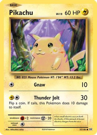 Pikachu 035/108 - Reverse Holofoil XY Evolutions - Common