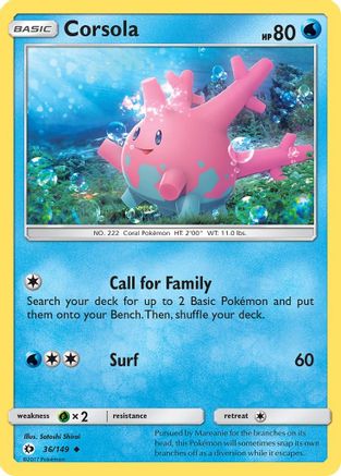 Corsola 036/149 SM Base Set - Uncommon