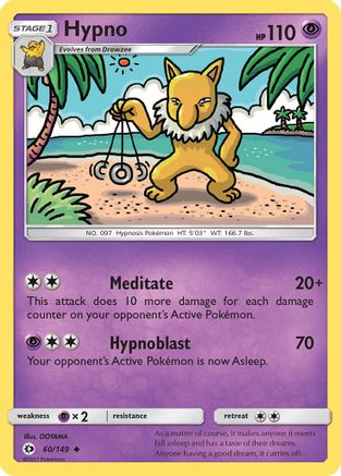 Hypno 060/149 - Reverse Holofoil SM Base Set - Uncommon
