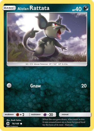 Alolan Rattata 076/149 - Reverse Holofoil SM Base Set - Common