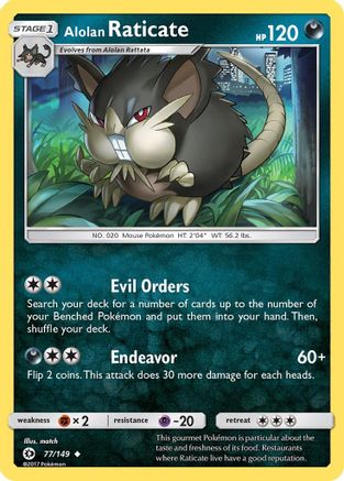 Alolan Raticate 077/149 - Reverse Holofoil SM Base Set - Uncommon