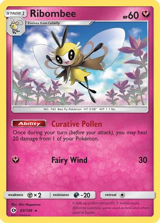 Ribombee 093/149 - Reverse Holofoil SM Base Set - Holo Rare