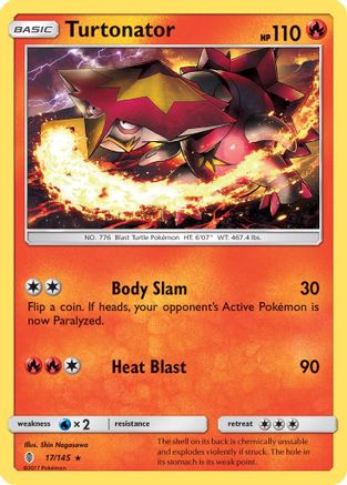 Turtonator 017/145 - Reverse Holofoil SM Guardians Rising - Rare