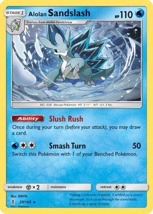 Alolan Sandslash 020/145 - Reverse Holofoil SM Guardians Rising - Rare