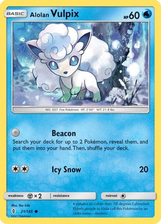 Alolan Vulpix 021/145 SM Guardians Rising - Common