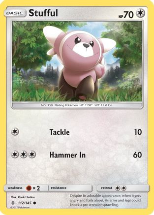 Stufful 112/145 - Reverse Holofoil SM Guardians Rising - Common
