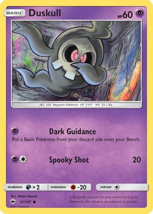 Duskull 051/147 SM Burning Shadows - Common