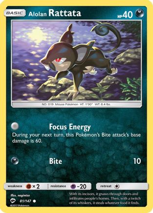 Alolan Rattata 081/147 SM Burning Shadows - Common