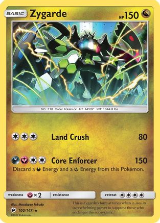 Zygarde 100/147 - Reverse Holofoil SM Burning Shadows - Holo Rare