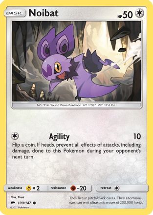 Noibat 109/147 - Reverse Holofoil SM Burning Shadows - Common