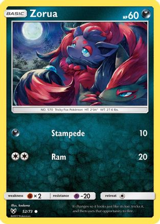 Zorua 052/73 - Reverse Holofoil Shining Legends - Common