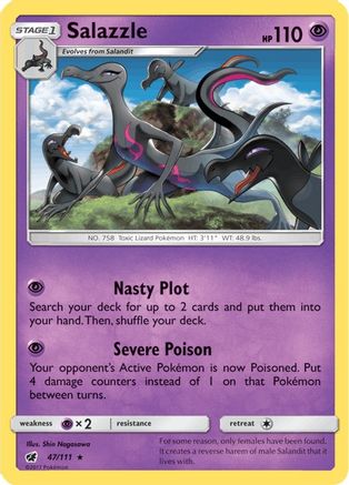Salazzle 047/111 - Holofoil SM Crimson Invasion - Holo Rare