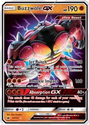 Buzzwole GX 057/111 - Holofoil SM Crimson Invasion - Ultra Rare