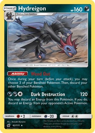 Hydreigon 062/111 SM Crimson Invasion - Rare