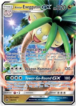 Alolan Exeggutor GX 074/111 - Holofoil SM Crimson Invasion - Ultra Rare