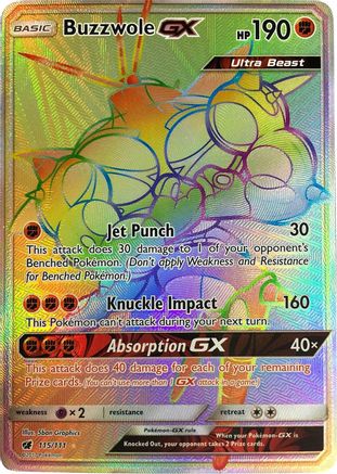 Buzzwole GX (Secret) 115/111 - Holofoil SM Crimson Invasion - Secret Rare