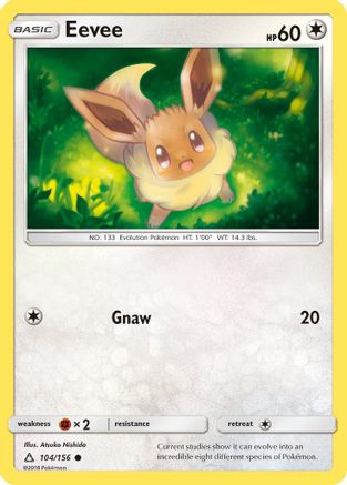 Eevee (104) 104/156 - Reverse Holofoil SM Ultra Prism - Common