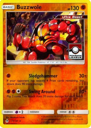 Buzzwole 077/131 - Reverse Holofoil League & Championship Cards - Promo