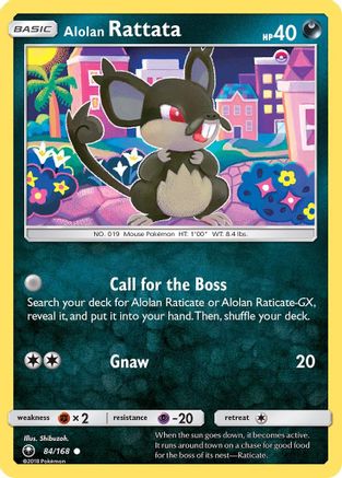 Alolan Rattata 084/168 - Reverse Holofoil SM Celestial Storm - Common