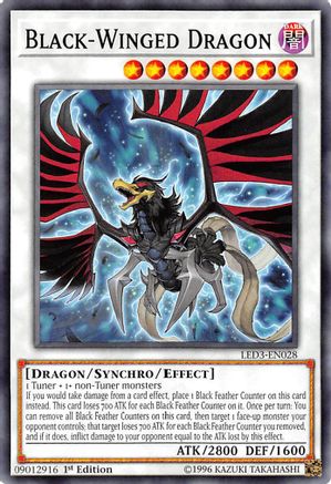 Black-Winged Dragon (LED3-EN028) - Legendary Duelists: White Dragon Abyss 1st Edition