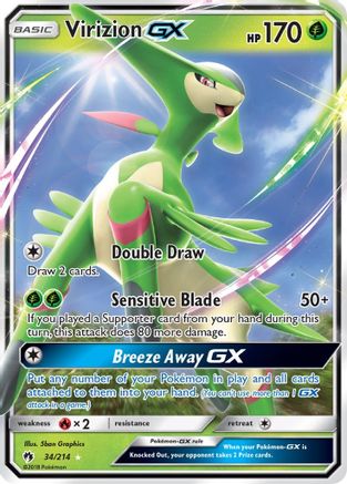 Virizion GX 034/214 - Holofoil SM Lost Thunder - Ultra Rare