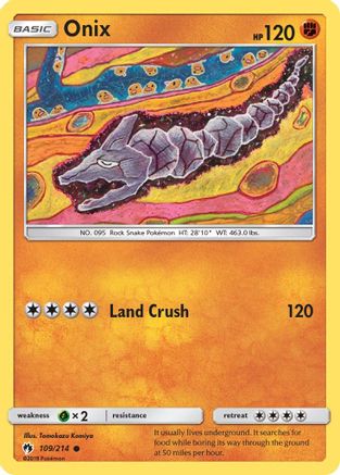 Onix 109/214 - Reverse Holofoil SM Lost Thunder - Common