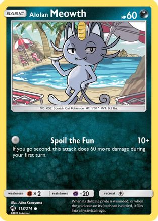 Alolan Meowth 118/214 SM Lost Thunder - Common