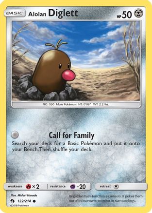 Alolan Diglett 122/214 - Reverse Holofoil SM Lost Thunder - Common