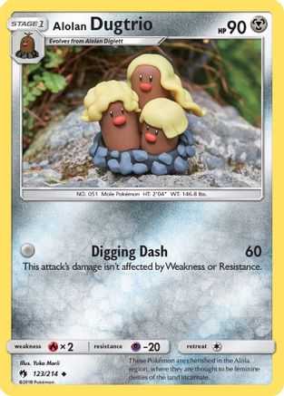 Alolan Dugtrio 123/214 - Reverse Holofoil SM Lost Thunder - Uncommon