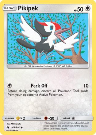 Pikipek (163) 163 - Reverse Holofoil SM Lost Thunder - Common