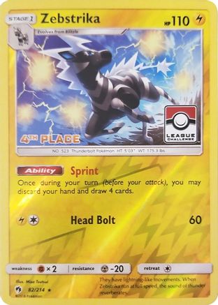 Zebstrika 082/214 - Reverse Holofoil League & Championship Cards - Promo