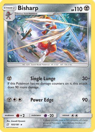 Bisharp 105 - Reverse Holofoil SM Team Up - Rare