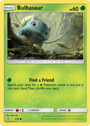 Bulbasaur (Holo Common) 001/18 - Holofoil Detective Pikachu - Common
