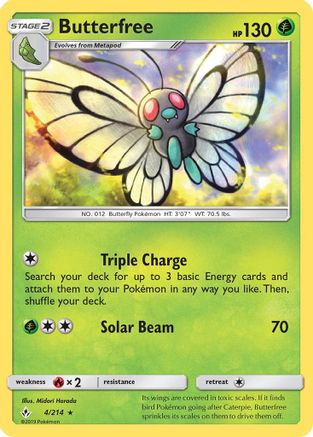 Butterfree 004/214 SM Unbroken Bonds - Rare