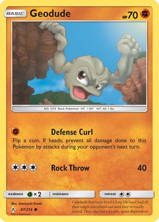 Geodude 087/214 - Reverse Holofoil SM Unbroken Bonds - Common
