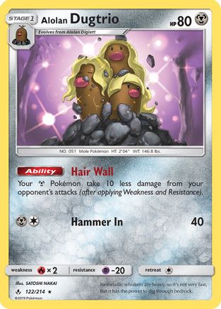 Alolan Dugtrio 122/214 - Reverse Holofoil SM Unbroken Bonds - Rare